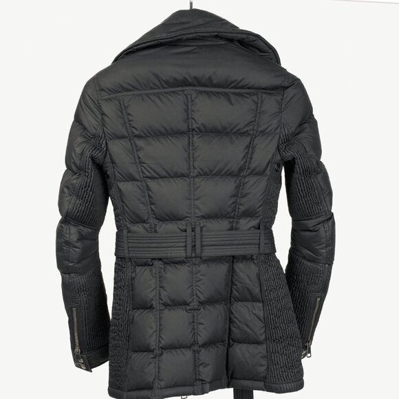 Burberry Brit Charcoal Leather-Trim Belted Puffer Jacket - Picture 2 of 16